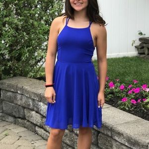 Lulus Blue Cutout Back Dress